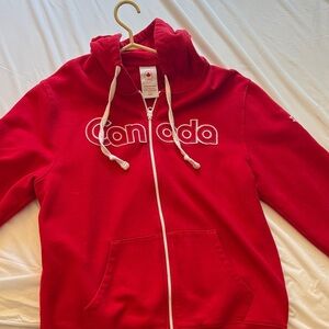 Canada Red Full-Zip Hoodie with Hood